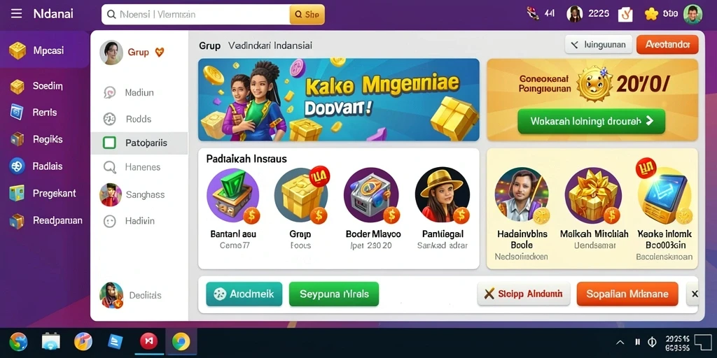 Menu upgrade yang menarik untuk pengembangan karakter.
