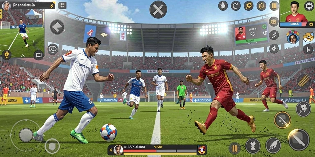 Screenshot dari gameplay yang dinamis dan penuh warna.